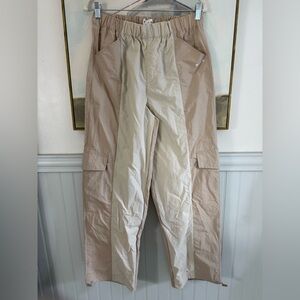WILO The Label Anthropologie Parachute Wide Leg Cargo Pants Clay NWT Sz S